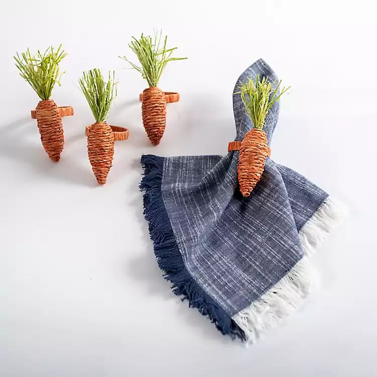 New! Easter Carrot Napkin Rings, Set of 4 | Kirkland's Home