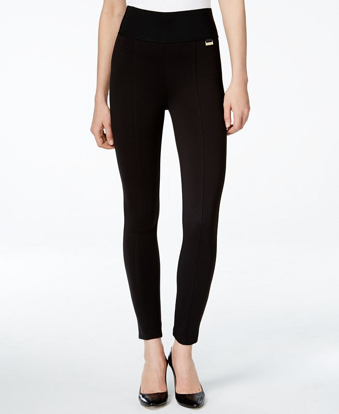 Calvin Klein Pull-On Wide-Waistband Knit Pants & Reviews - Pants & Capris - Women - Macy's | Macys (US)