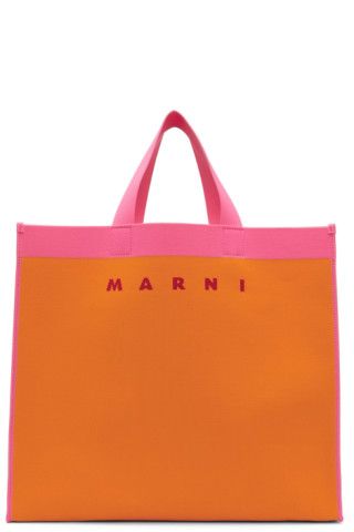 Marni
                 
                Orange & Pink Large Shopping Tote
                
      ... | SSENSE
