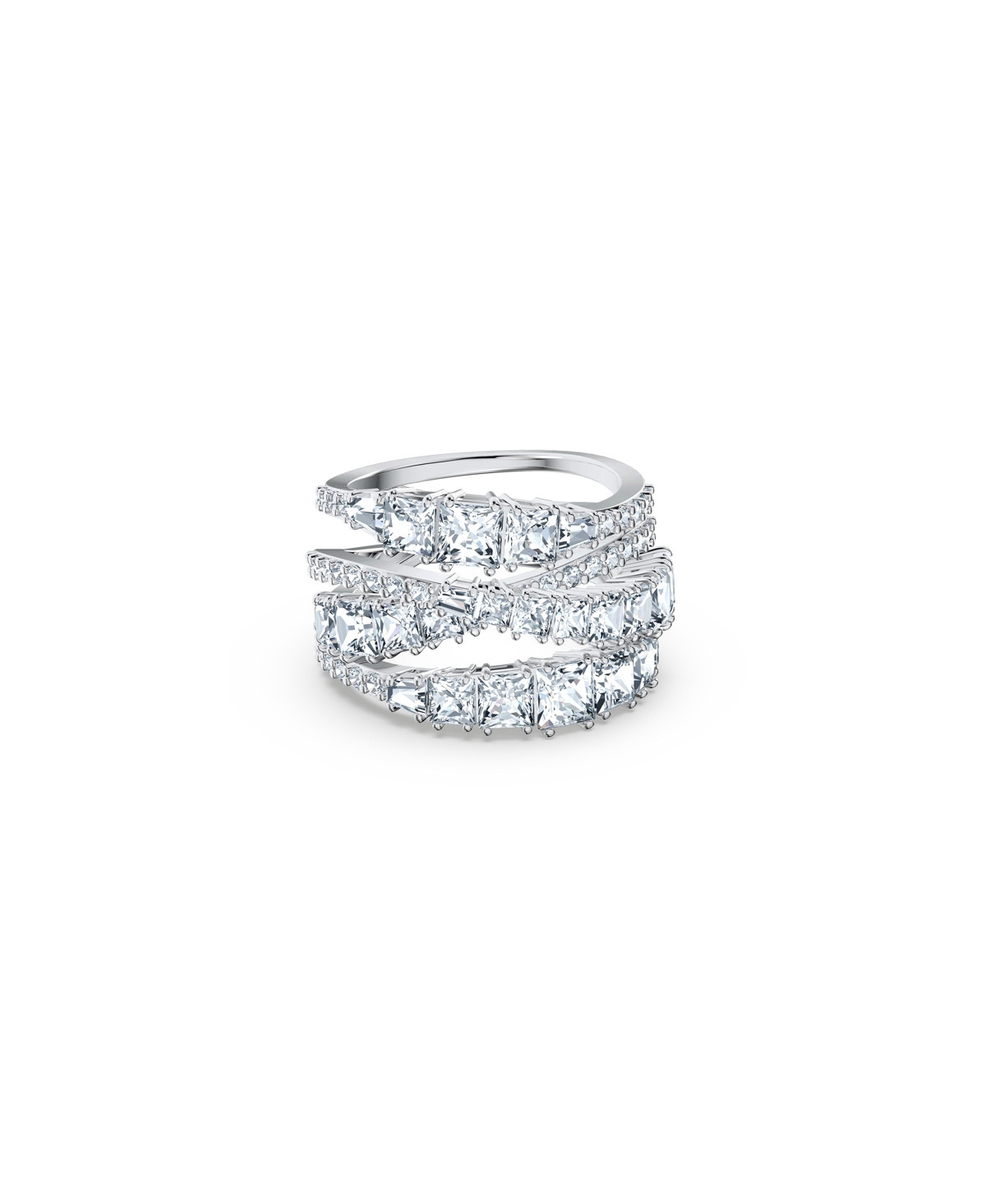 Swarovski Twist Wrap Rhodium Plated Ring - Silver-tone | Macy's