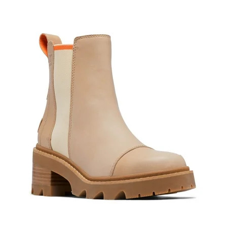SOREL Womens Beige 1" Platform Heel Pull-Tab Logo Patch Padded Goring Waterproof Joan Round Toe Chelsea 9.5 | Walmart (US)