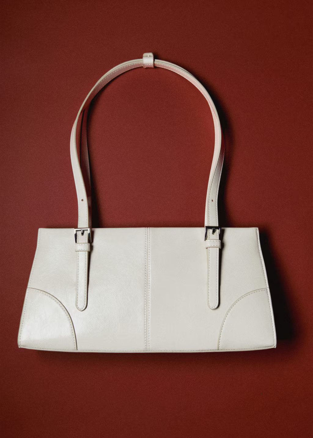 Shoulder bag with buckles off white - Women - One size - MANGO | Mango (US/MX/AU)