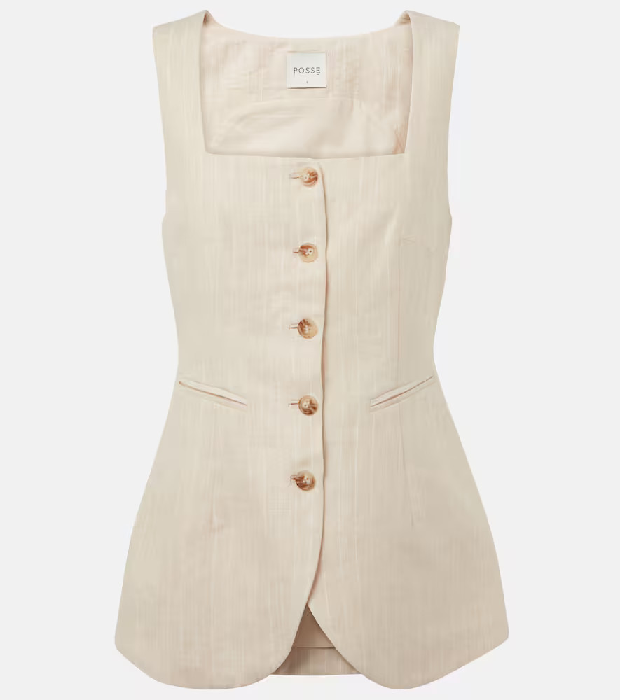 Posse Lucille pinstripe linen vest | Mytheresa (US/CA)