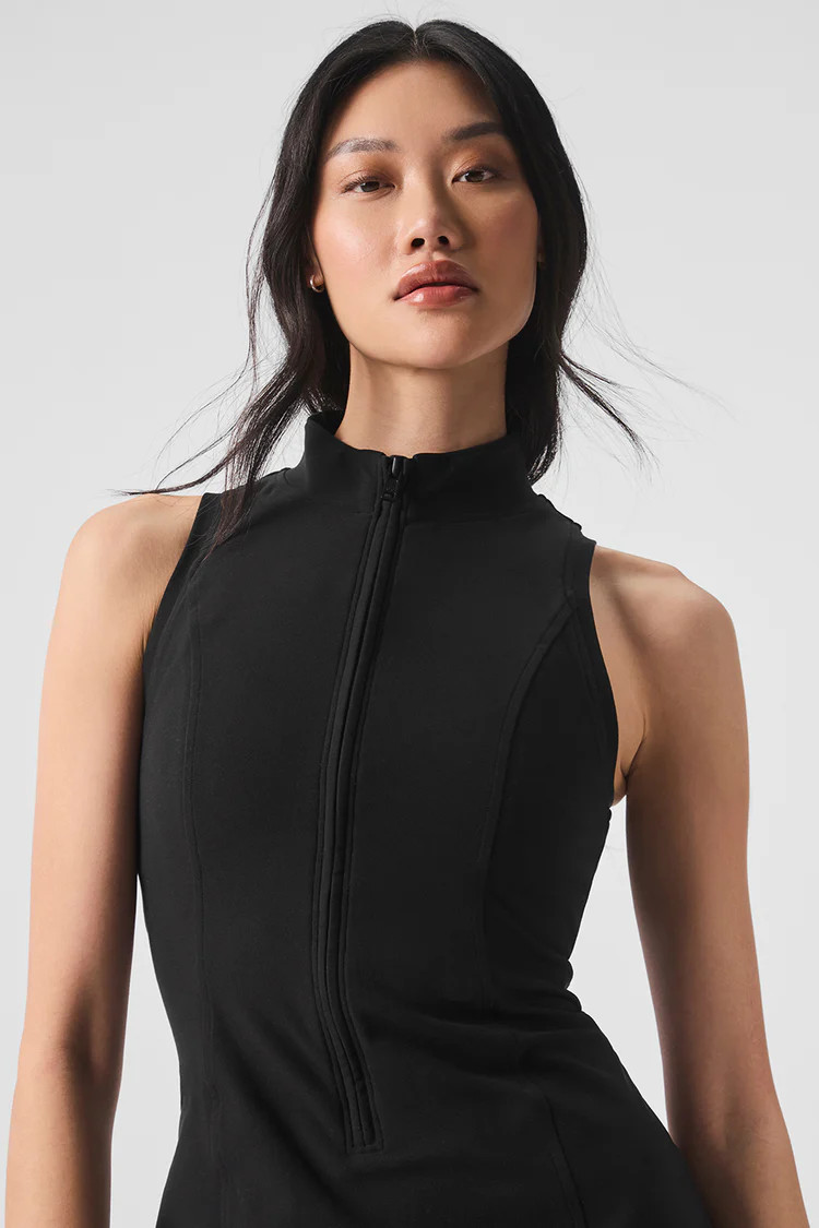 Alosoft Carefree 1/2 Zip Dress - Black | Alo Yoga (US)