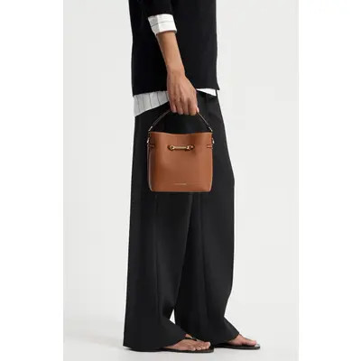 Strathberry Mini Corda Leather Bucket Bag in Chestnut at Nordstrom | Nordstrom