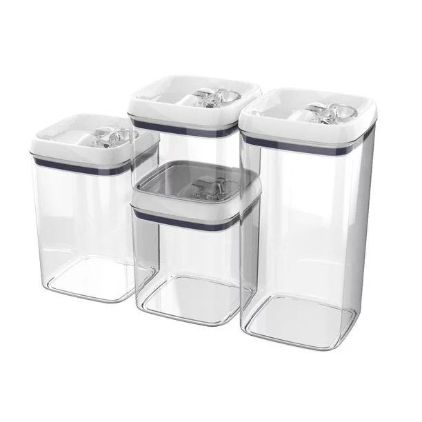 Better Homes & Gardens Canister Pack of 4 - Flip-Tite Large Square Food Storage Container Set - W... | Walmart (US)