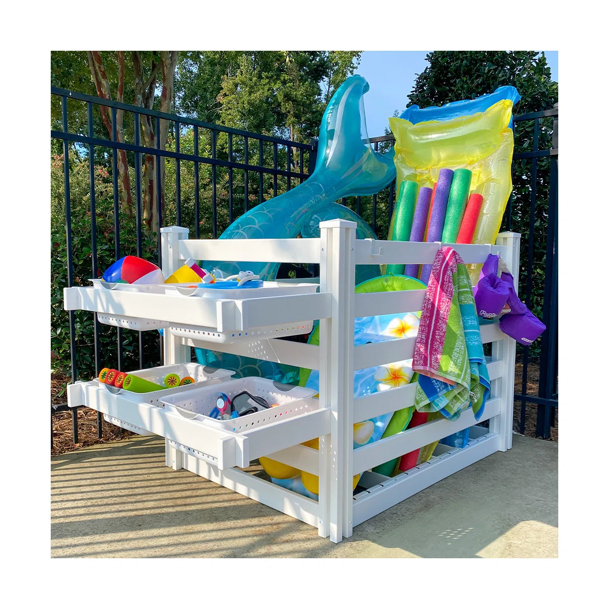 3.1ft H x 5.3ft W x 3ft L (1 Unit) Freestanding Zippity Pool Float Storage Organizer, Vinyl Pool ... | Wayfair North America