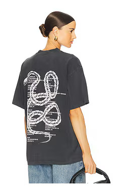 ANINE BING Kent Tee Twisted Snake in Washed Charcoal from Revolve.com | Revolve Clothing (Global)