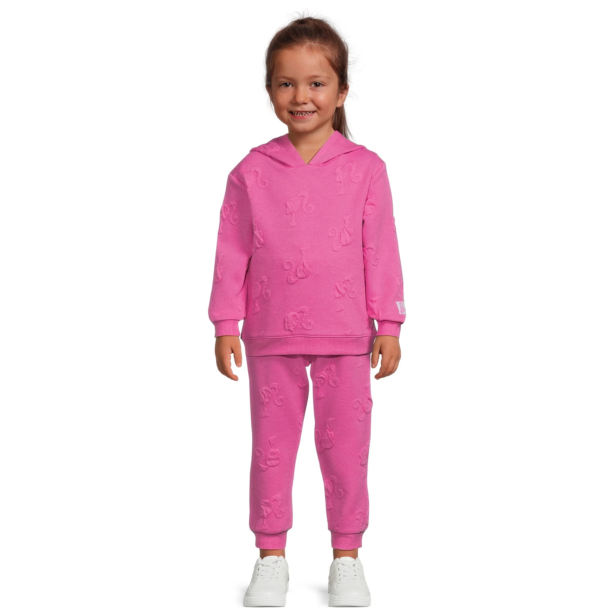 Barbie Toddler Girl Embossed Hoodie and Jogger Set, 2-Piece, Sizes 2T-5T | Walmart (US)