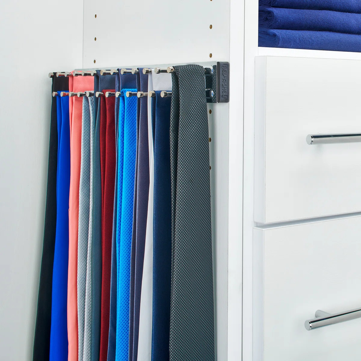 Rev-A-Shelf Sliding Pullout Tie, Belt, and Scarf Organizer Rack for Custom Closet Storage Systems | Wayfair North America
