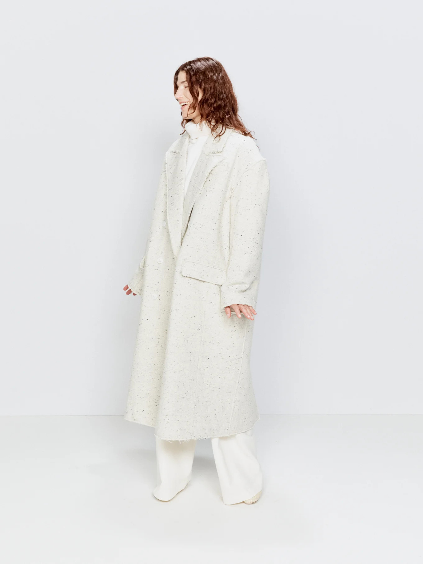 Raw-edge double breasted wool coat | Matches (UK)