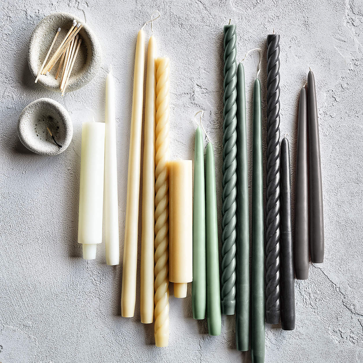 Oat Off-White 12" Dipped Taper Candles 12", Set of 2 + Reviews | Crate & Barrel | Crate & Barrel