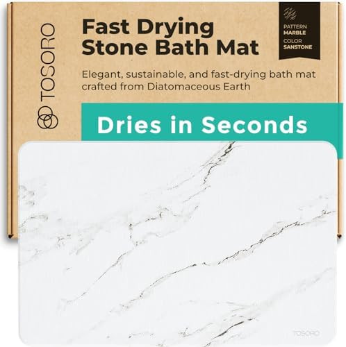 Stone Bath Mat, Diatomaceous Earth Non-Slip Stone Shower Mat - Quick Drying Absorbent Bath Mats f... | Amazon (US)