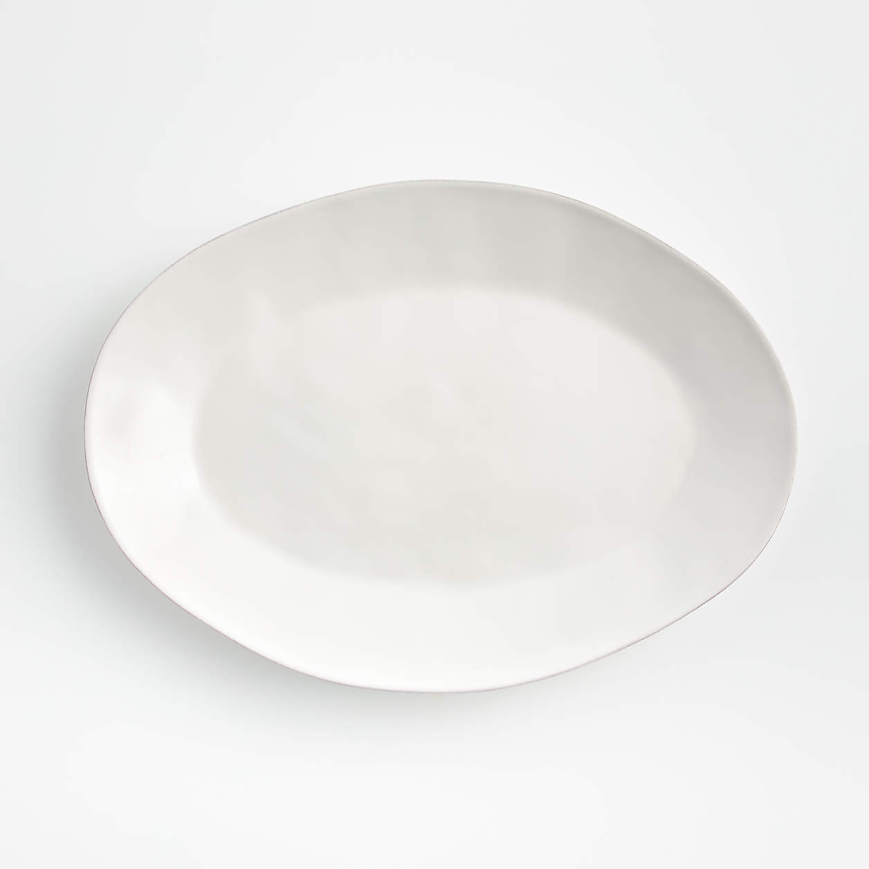 Marin White Stoneware Small Oval Serving Platter + Reviews | Crate & Barrel | Crate & Barrel