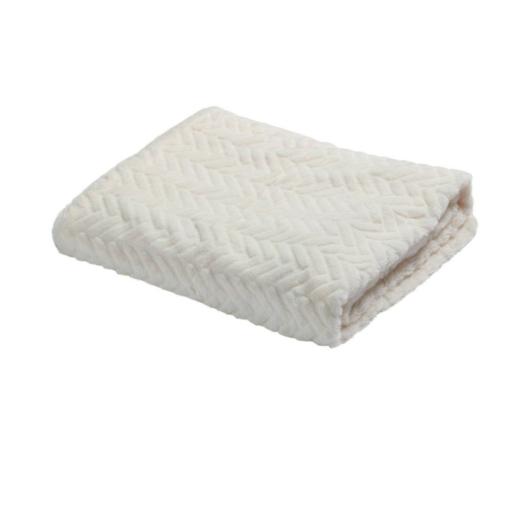 50""x60"" Toby Faux Fur Throw Blanket White - Sure Fit | Target