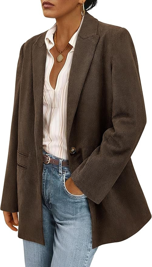 PRETTYGARDEN Women's Winter Corduroy Blazers Jackets | Amazon (US)