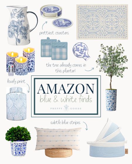 Blue & White finds I’m loving from Amazon lately! How about that faux plant?

#LTKFindsUnder100 #LTKFamily #LTKHome