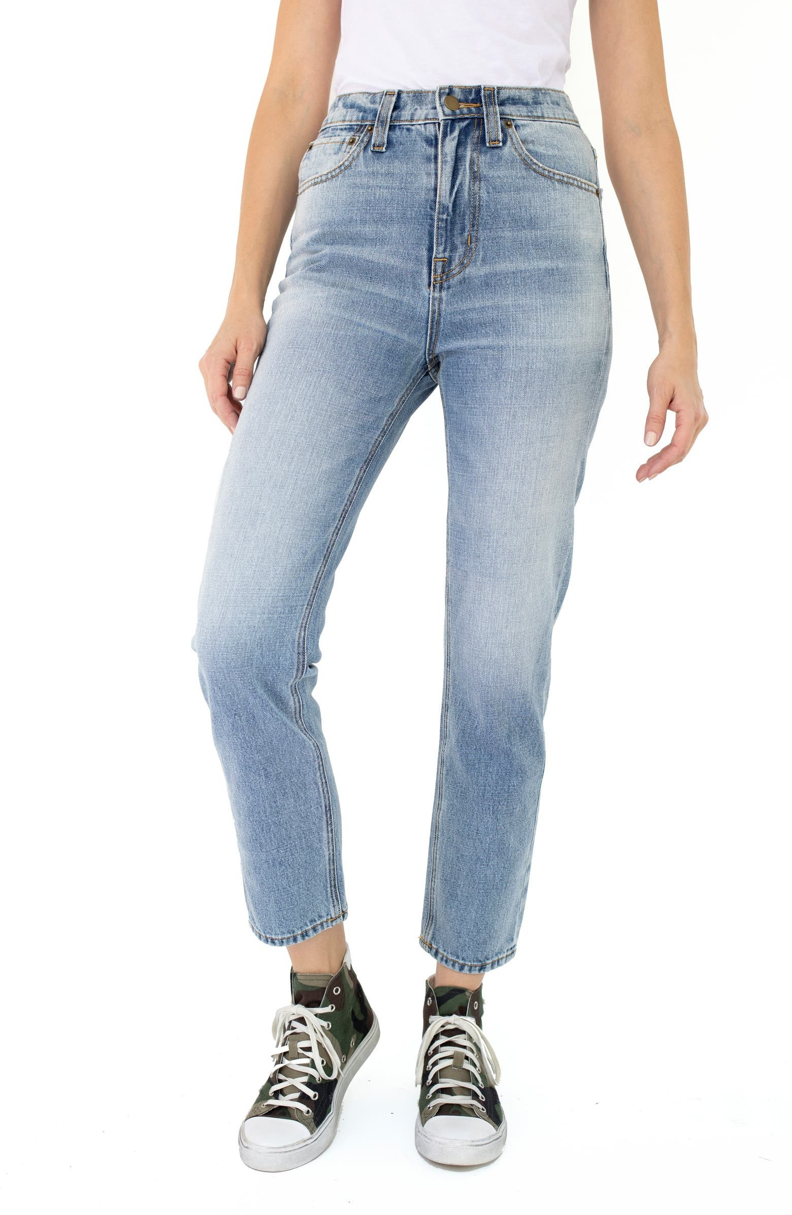 Lafayette High Waist Ankle Slim Straight Leg Jeans | Nordstrom