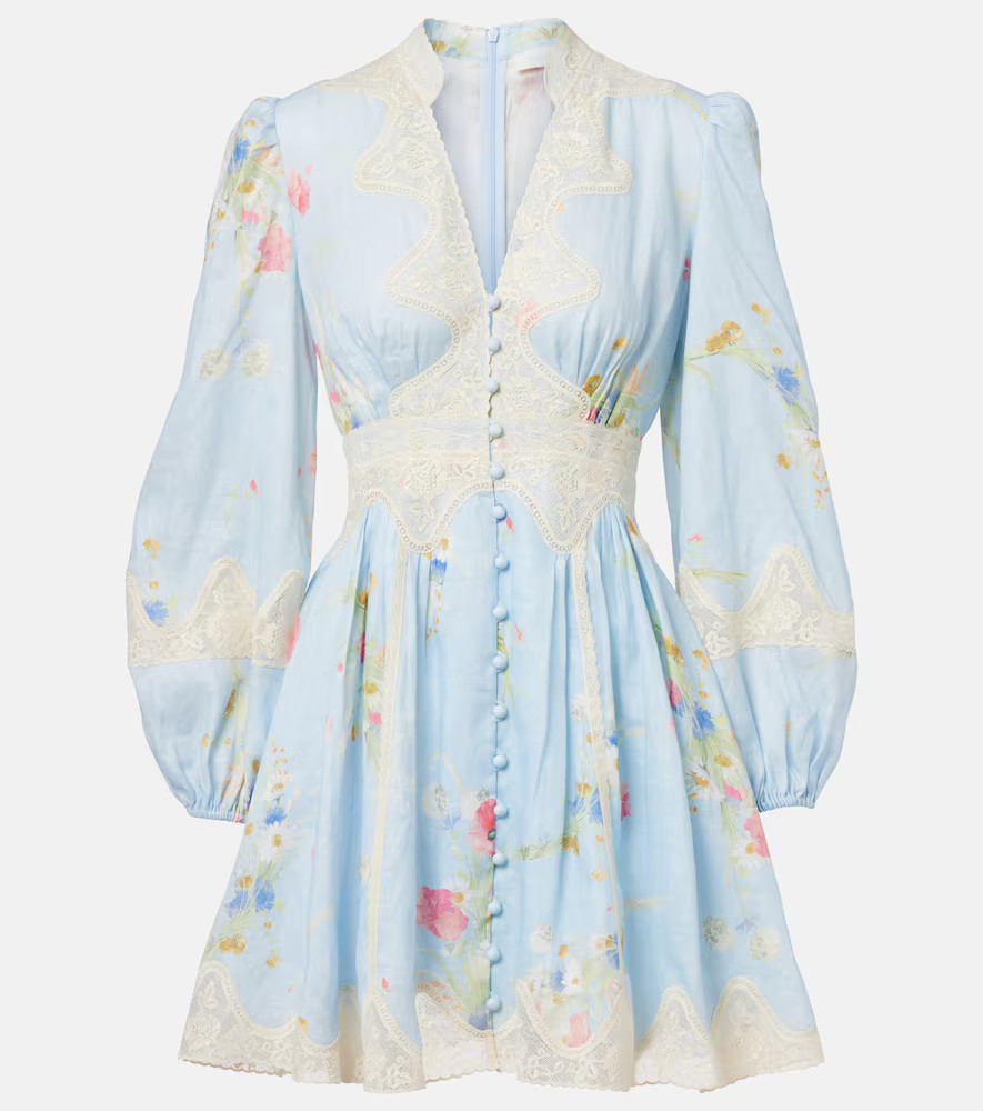 Zimmermann Lucky Lace floral linen minidress | Mytheresa (US/CA)