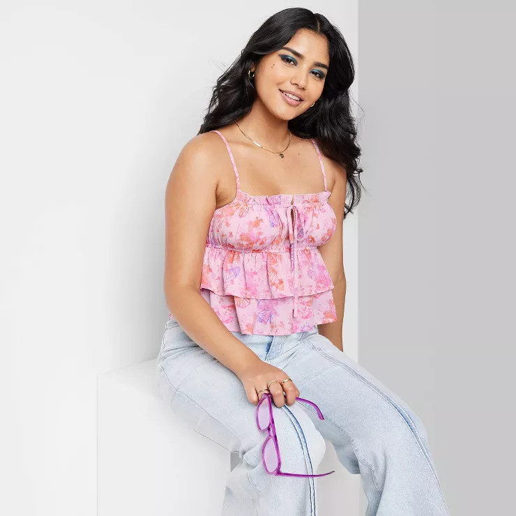 Women's Tiered Ruffle Tank Top - Wild Fable™ | Target