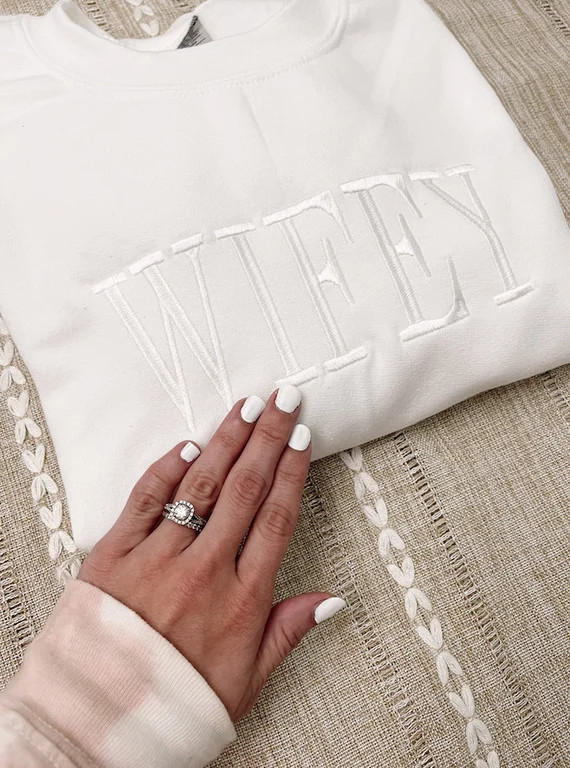 Embroidered Wife Bride Wifey Mama Sweatshirt  Mama - Etsy | Etsy (US)