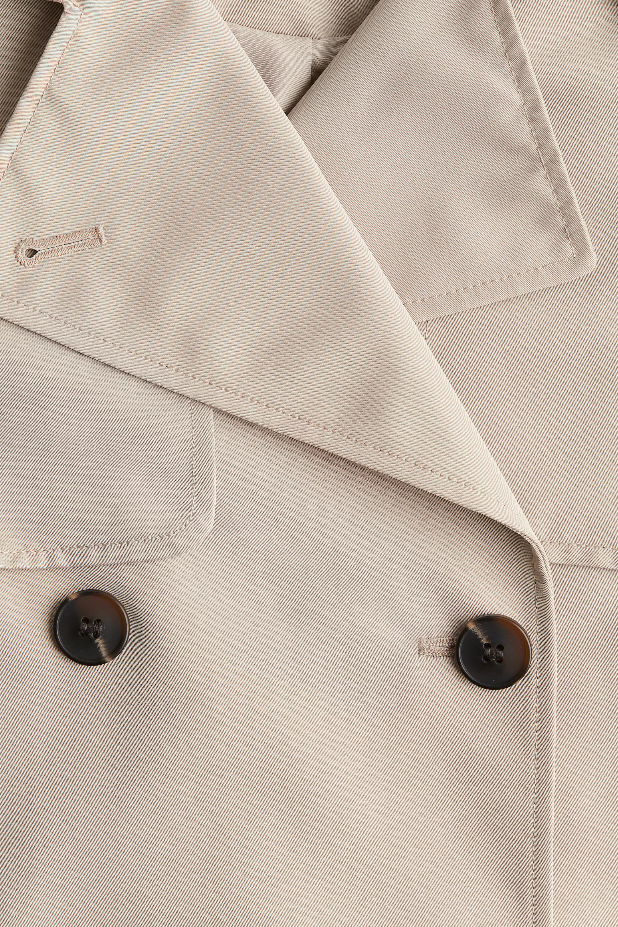 Zweireihiger Trenchcoat aus Twill - Beige - Ladies | H&M AT | H&M (DE, AT, CH, NL, FI)