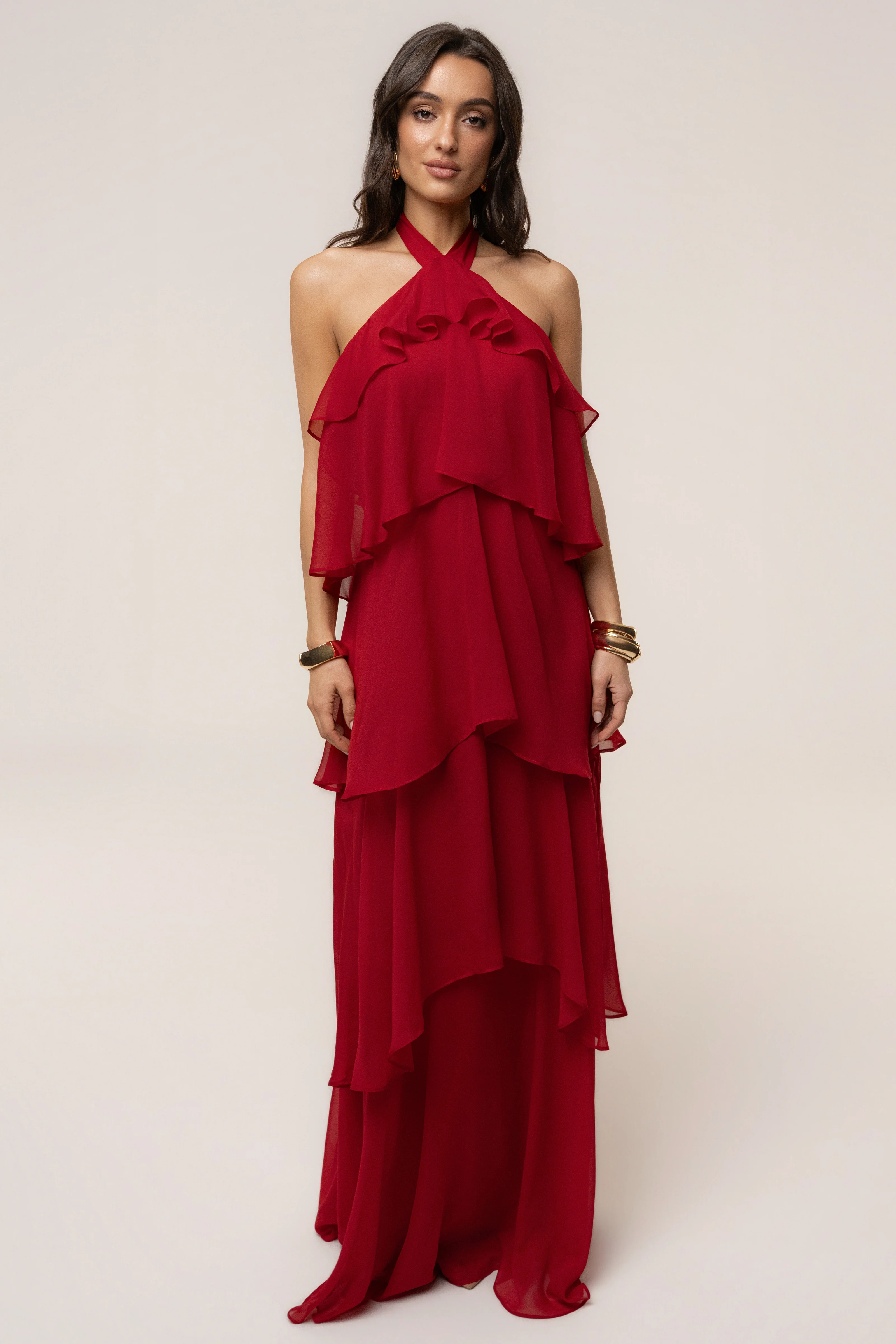 Red Head In The Clouds Maxi Dress | JLUXLABEL US