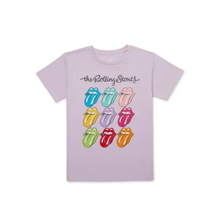 Wonder Nation Girls Rolling Stones Band Graphic T-Shirt Sizes XS-2X | Walmart (US)