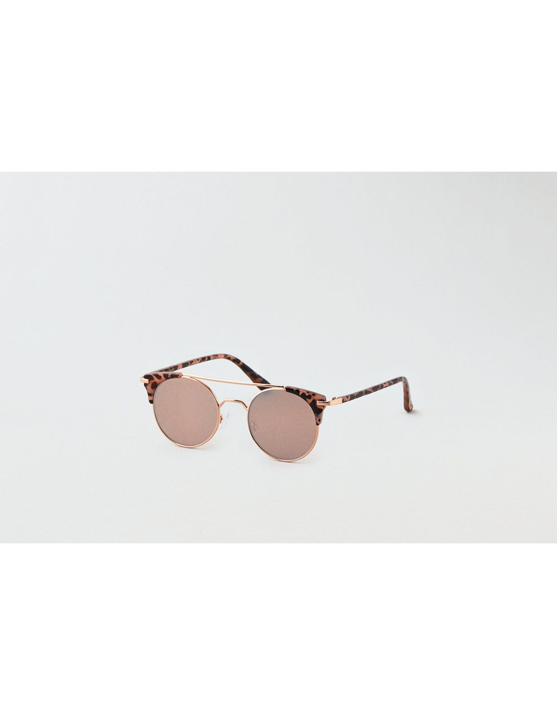 Top Bar Round Sunglasses, Gold | American Eagle Outfitters (US & CA)