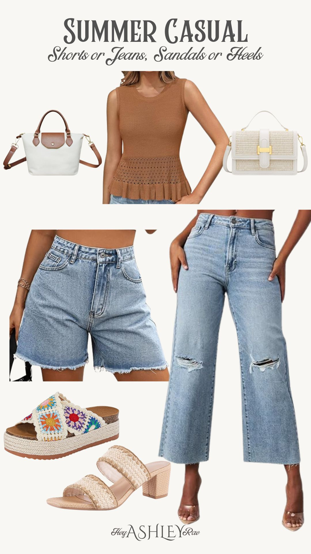 Jean shorts or jeans? Choose your summer style! 💙

White crochet top, straight leg jeans, denim shirts, summer purse, summer style, summer outfits, espadrille, neutral heels, nude heels, easy outfit, mom outfit 

#LTKSeasonal #LTKFindsUnder50 #LTKStyleTip