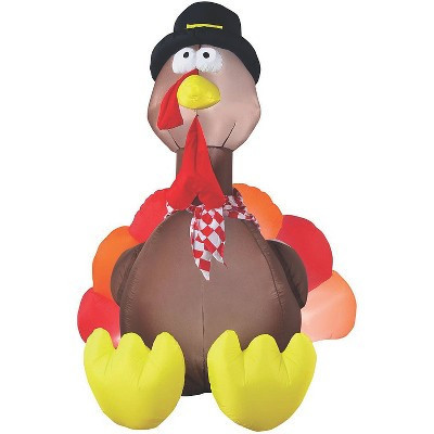 72" Blow Up Inflatable Turkey with Lights Outdoor Yard Decoration | Target