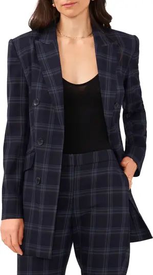 Plaid Double Breasted Longline Blazer | Nordstrom