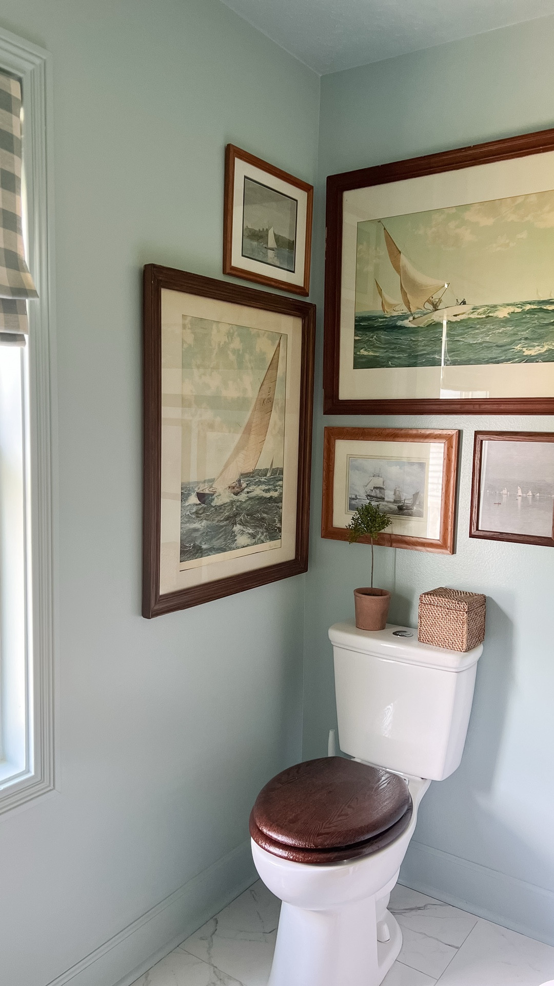 Nautical guest bathroom still so whimsical! Reminder, I DIYed the Roman shade and shower curtain out of the Amazon tablecloth I tagged here! 

#LTKHome