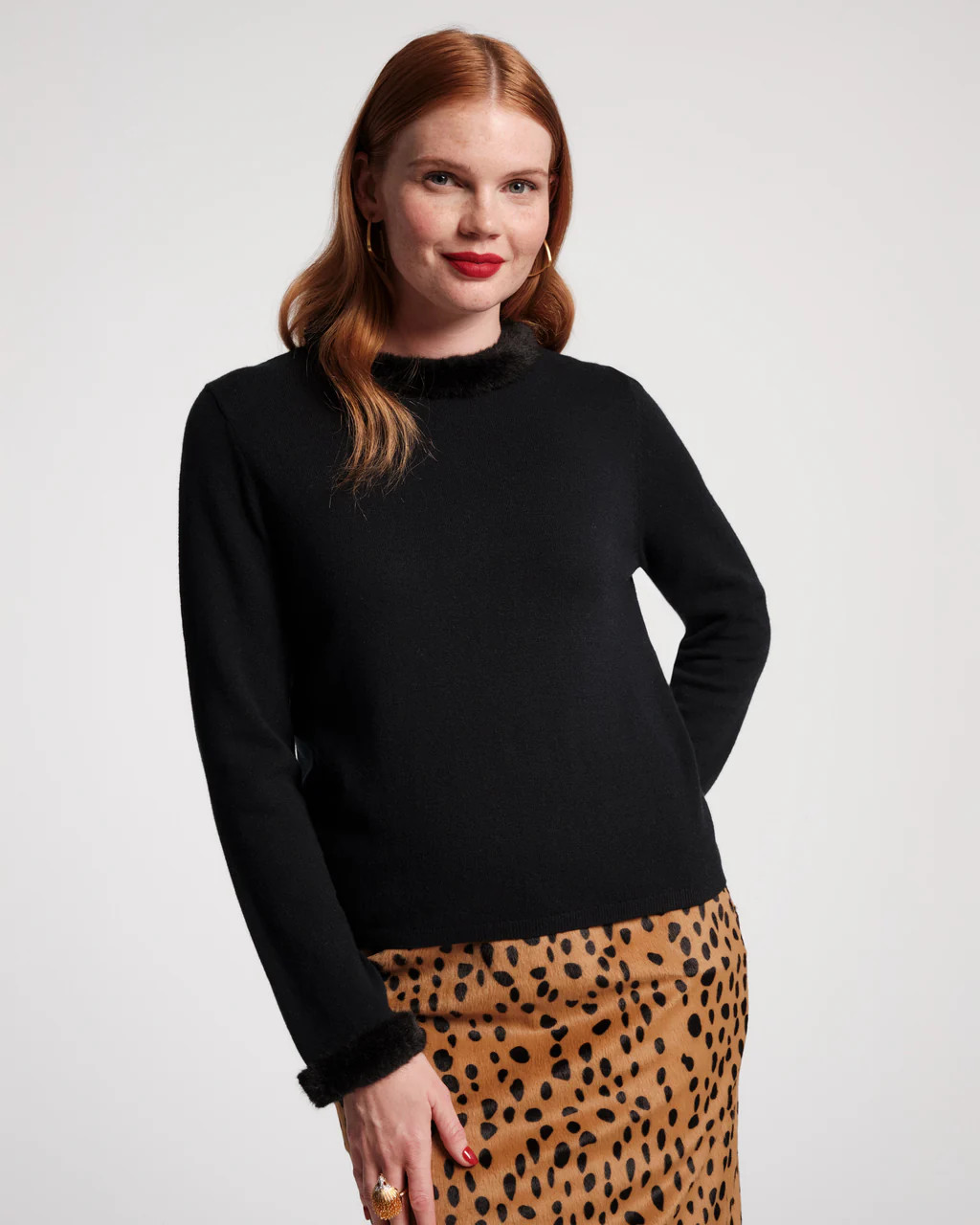 Aude Wool Sweater -  Black | Frances Valentine