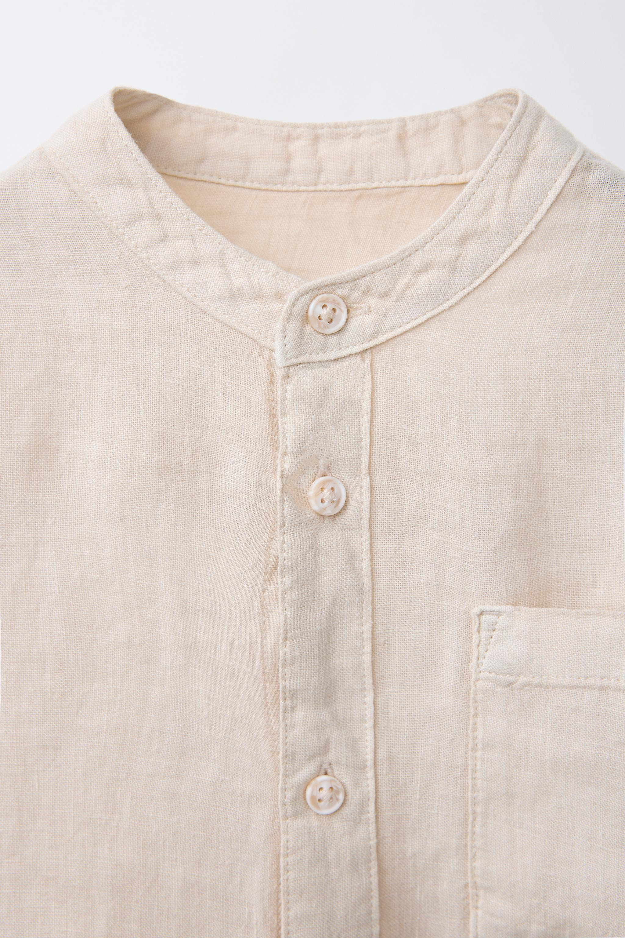 HEMD AUS 100 % LEINEN MIT STEHKRAGEN | Zara DE