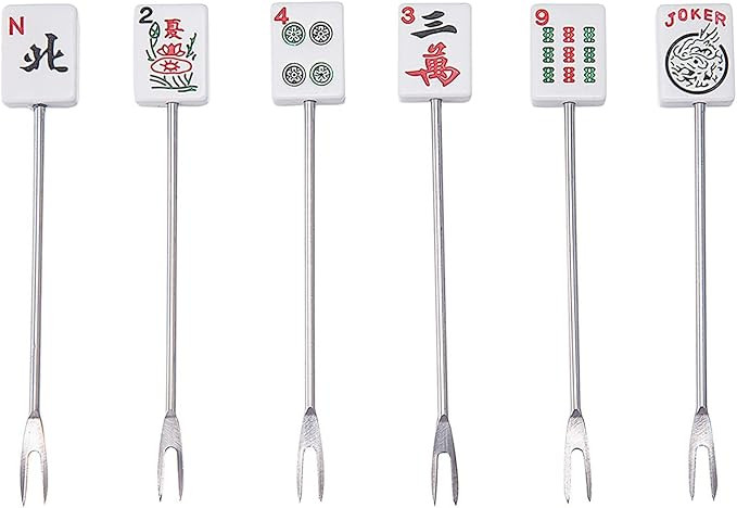 Supreme Housewares Mahjong Cocktail Picks, 6-Piece Stainless Steel Appetizer Forks with Hand-Pain... | Amazon (US)