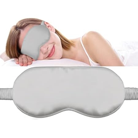 COSYSILK Sleep Eye Mask for Men Women Block Lights,Pure Mulberry 22 Momme Silk Blindfold,Pressure Fr | Amazon (US)