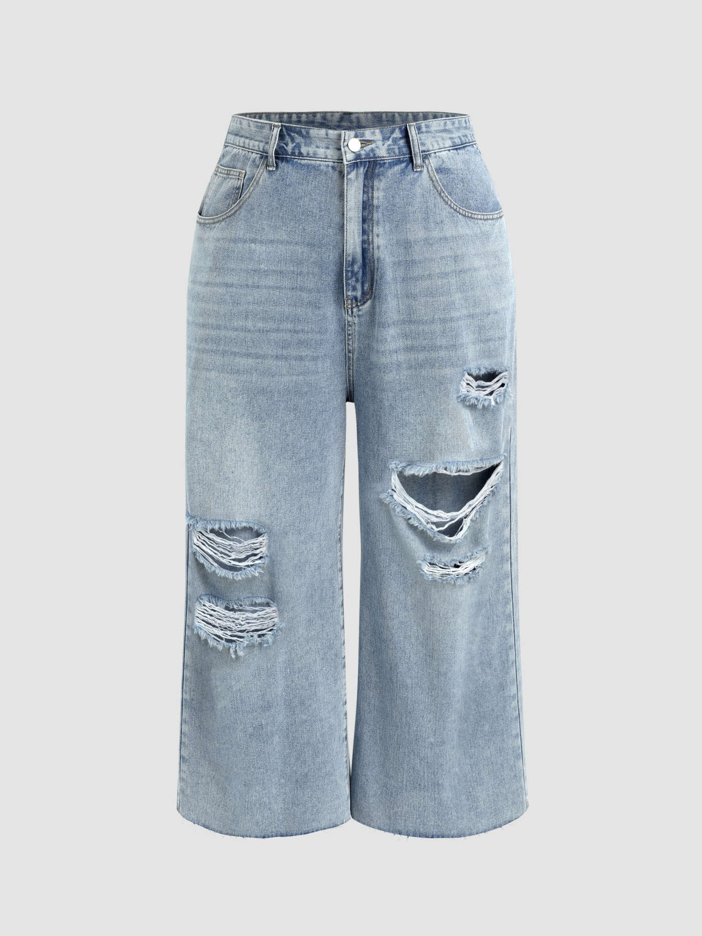 High Waist Ripped Straight Leg Jeans Curve & Plus | Cider