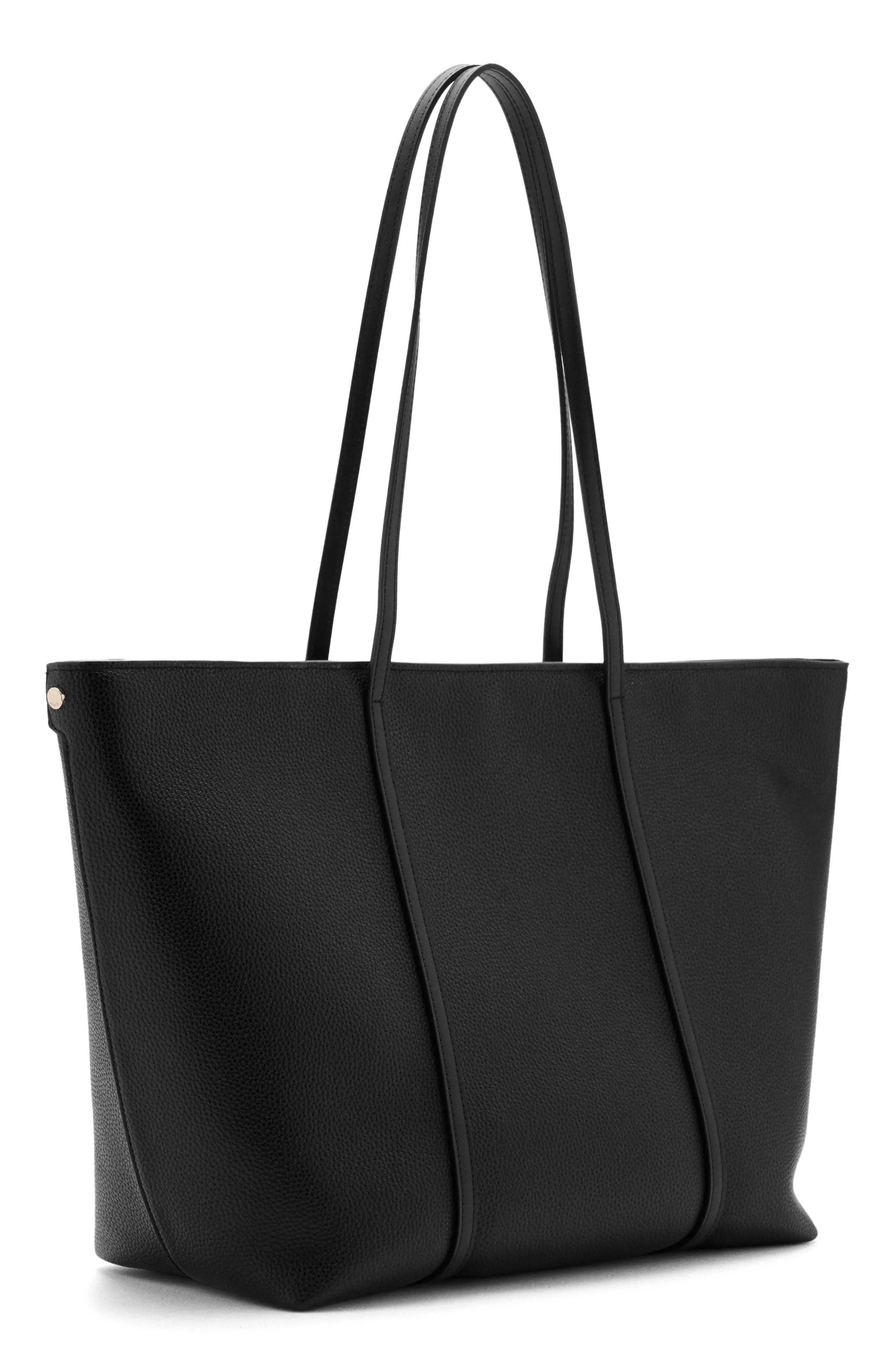 MANGO Faux Leather Shopper Bag in Black at Nordstrom | Nordstrom