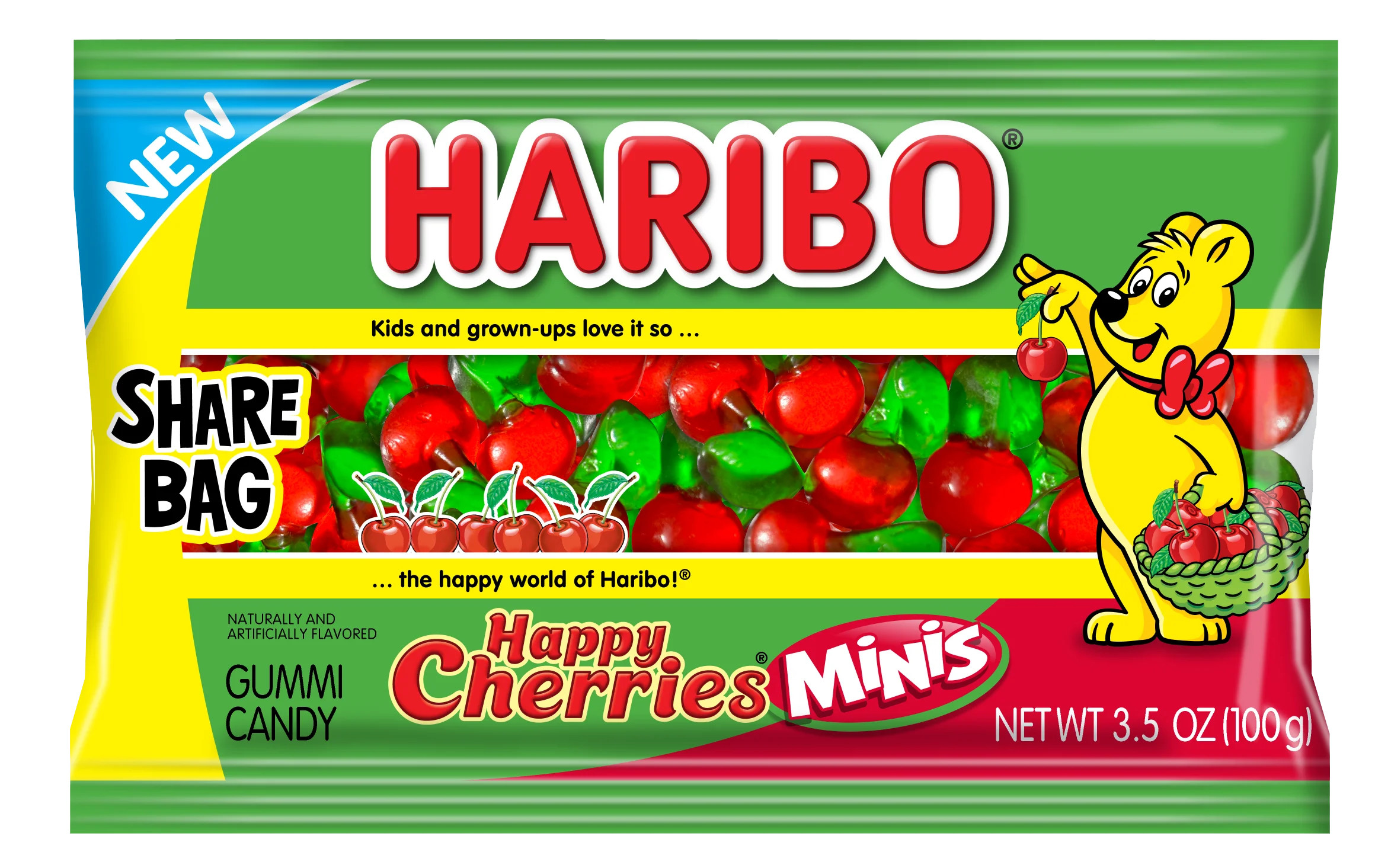HARIBO Happy Cherries Mini Gummies Fruit Flavor Gummy Candy, 3.5oz, Share Size Peg Bag | Walmart (US)