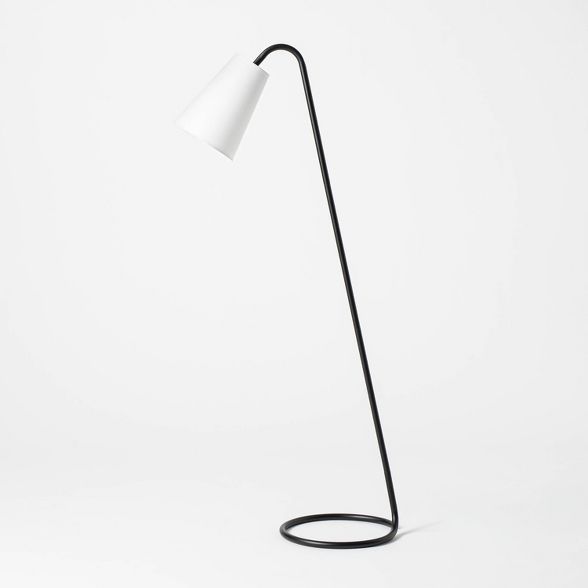 Metal Tube Leaning Floor Lamp (Includes LED Light Bulb) Black - Threshold™ designed with Studio... | Target
