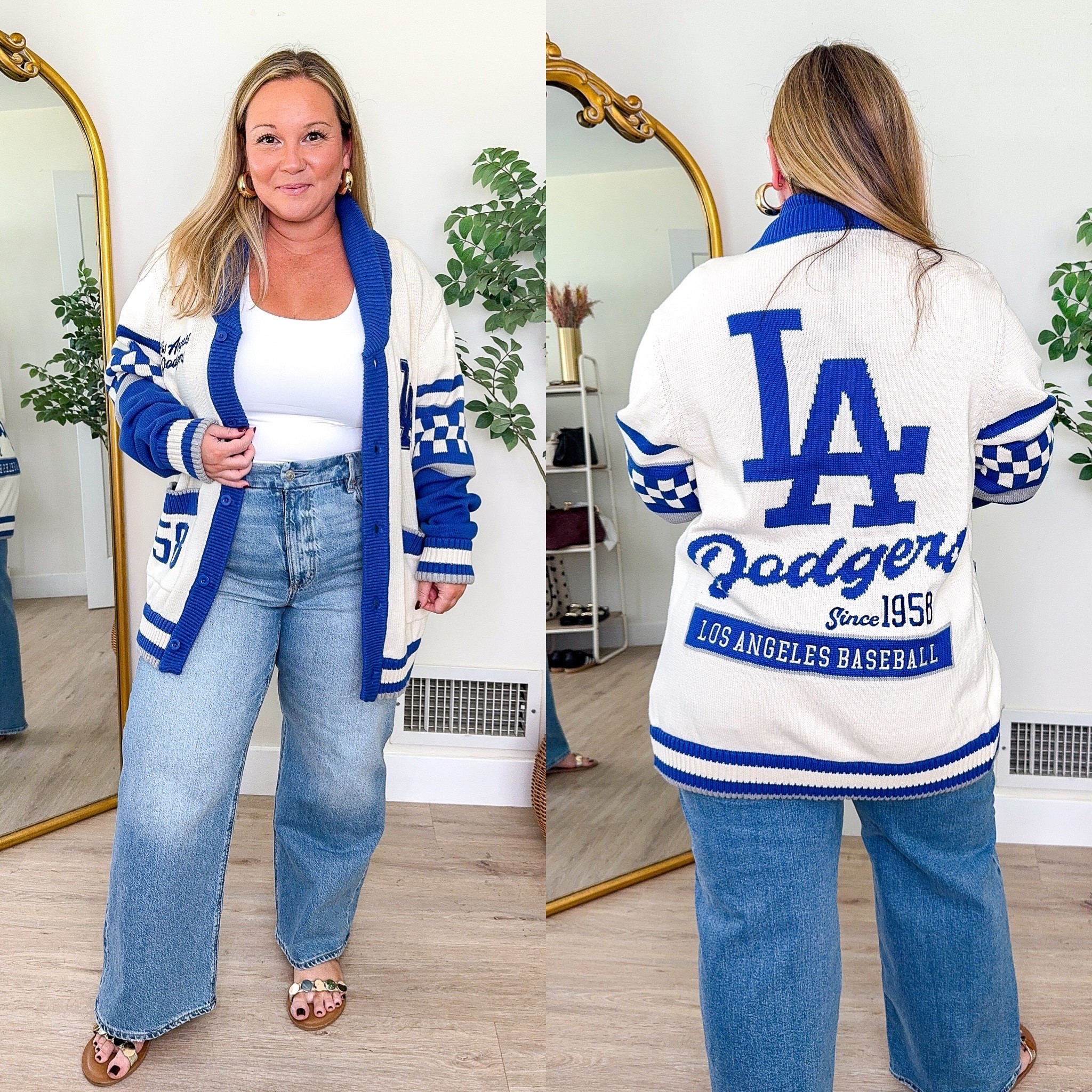 If you’re a baseball fan these cardigans at Anthropologie are STUNNING 
I have very sports fashion items but this one is unique and high quality and I love the vintage varsity feel! I size down to a MEDIUM as it’s oversized. It’s all embroidered and very nice in person! The reviews were great! They have other sports teams too, if you’re not a dodger fan! 

Gift ideas, Anthropologie, sports fan, sports, sweater, cardigan, fall style 

#LTKSeasonal #LTKOver40 #LTKMidsize