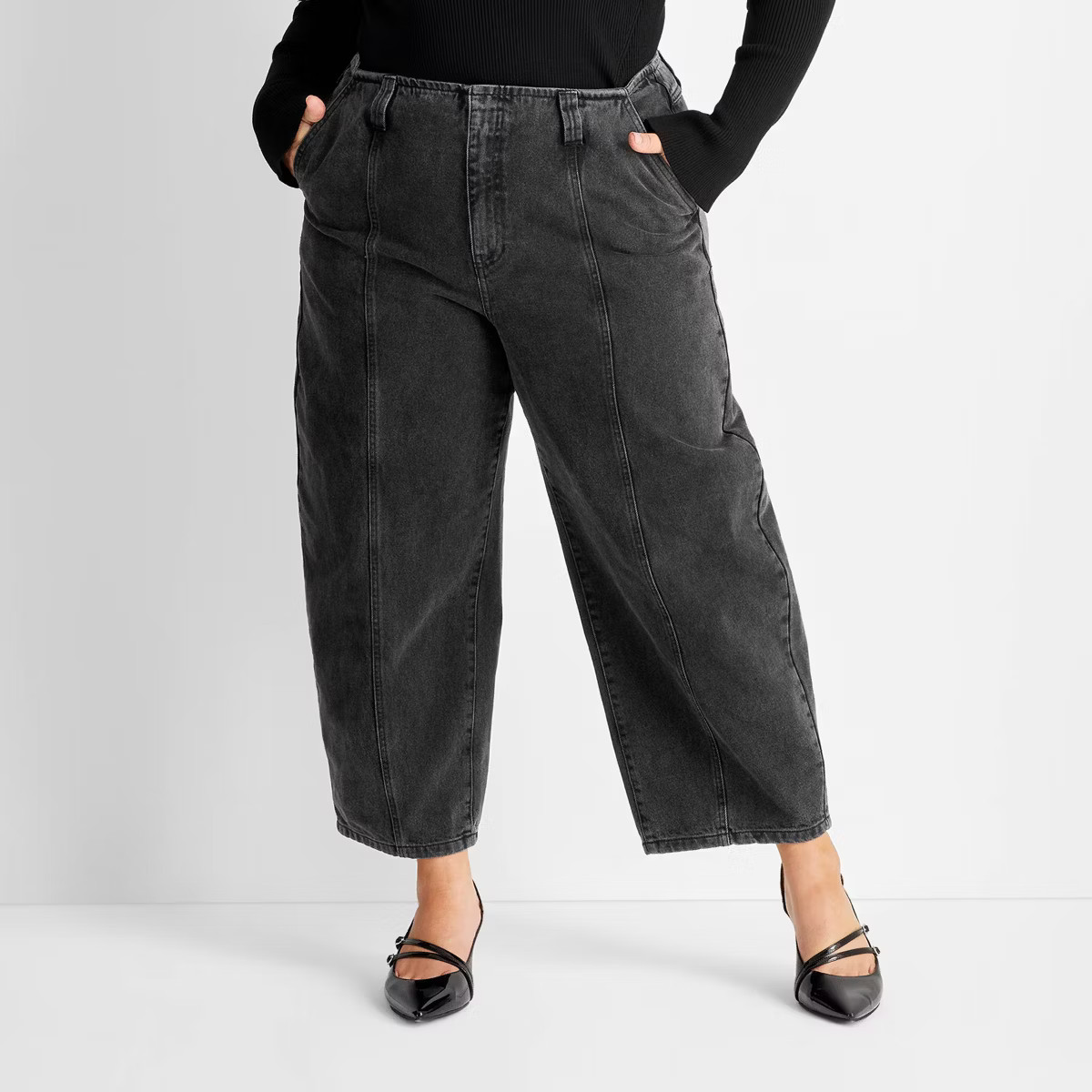 Women's Mid-Rise Barrel Leg Jeans - Future Collective | Target
