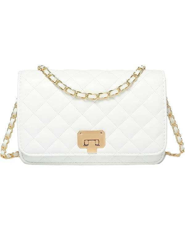 Women Leather Shoulder Bag Fashion Clutch Handbag Quilted Designer Crossbody Bag with Chain Strap | Amazon (US)