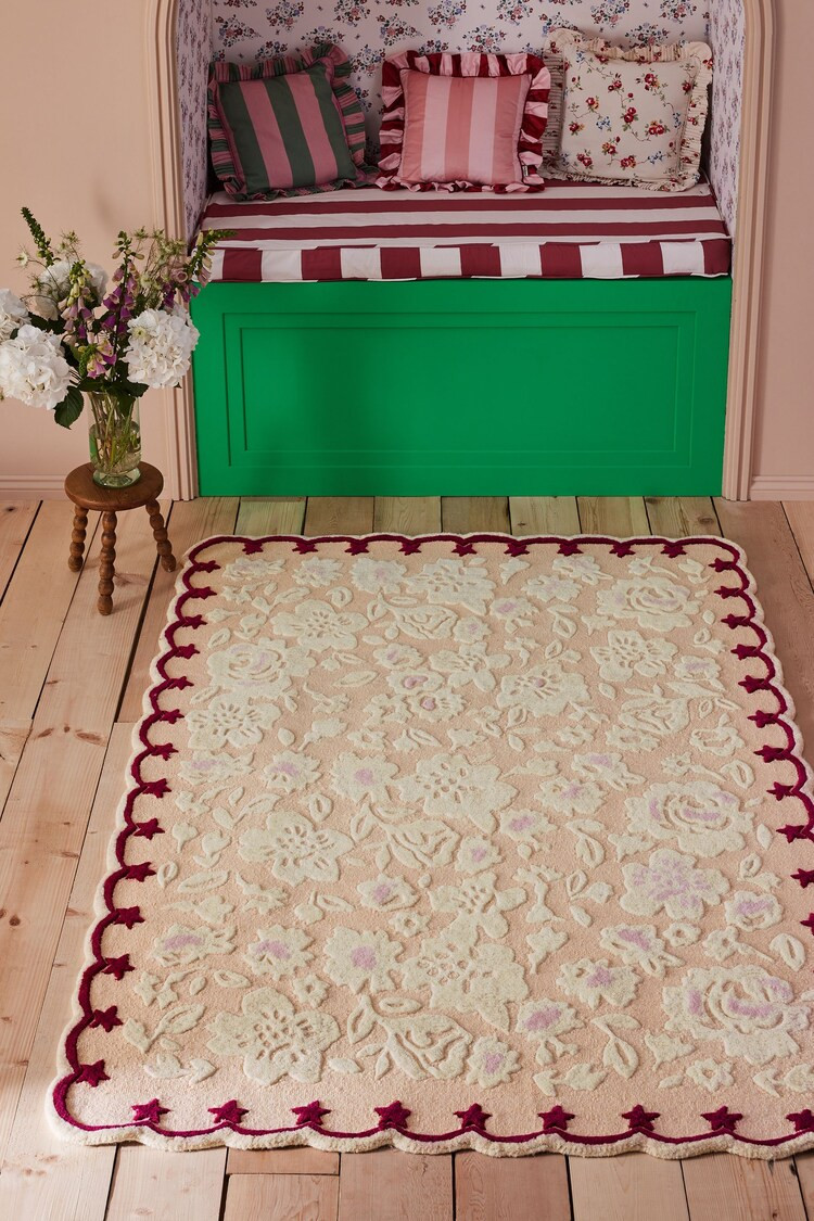 Buy Cath Kidston Nude Tonal Ditsy Floral Wool Rug from the Next UK online shop | Lipsy