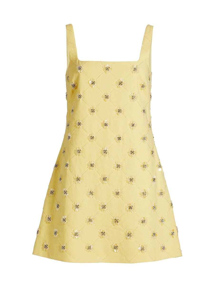 Women's Barton Embellished Minidress - Lemon Meringue - Size 4 | Saks Fifth Avenue