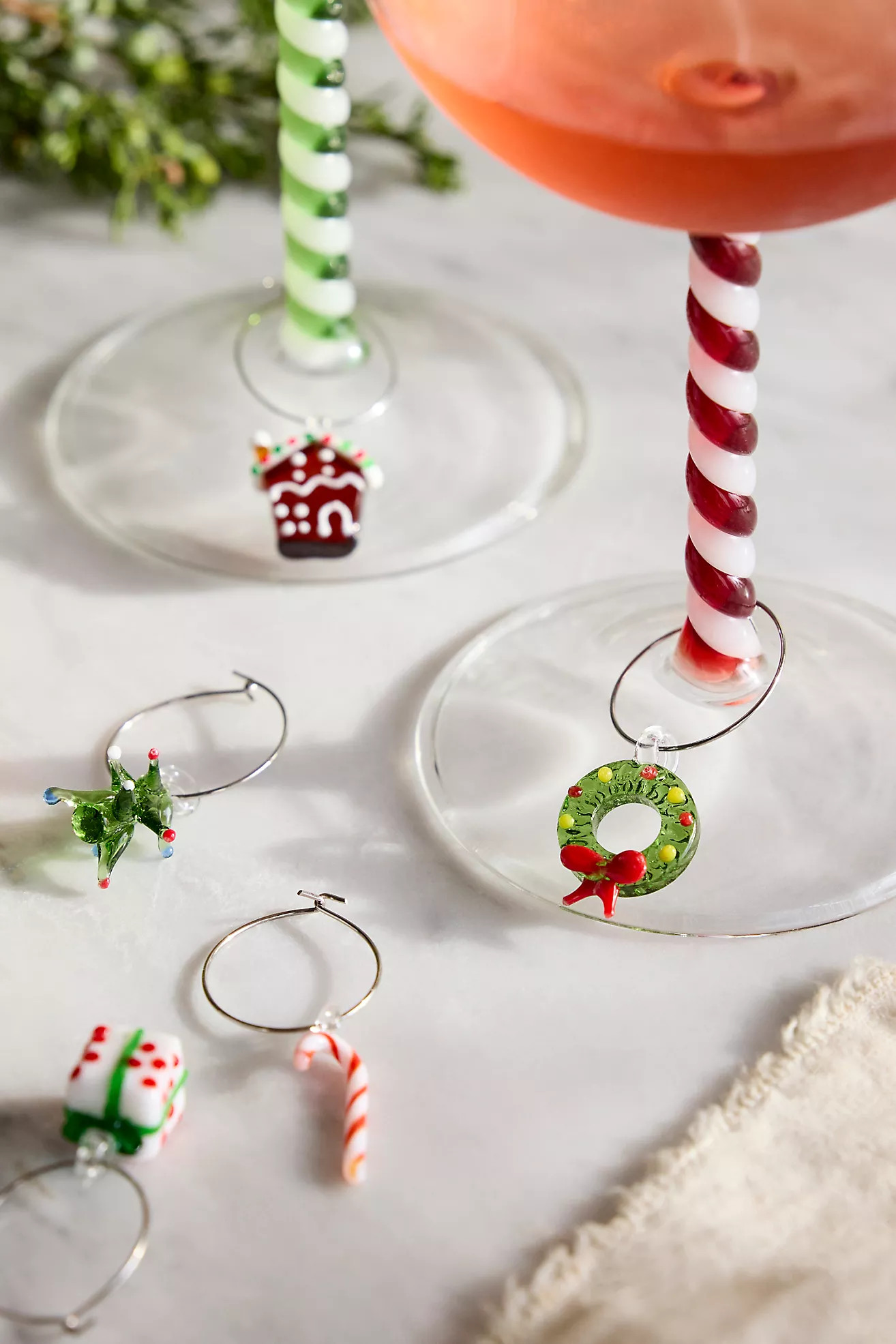 Holiday Icon Wine Charms, Set of 6 | Anthropologie (US)