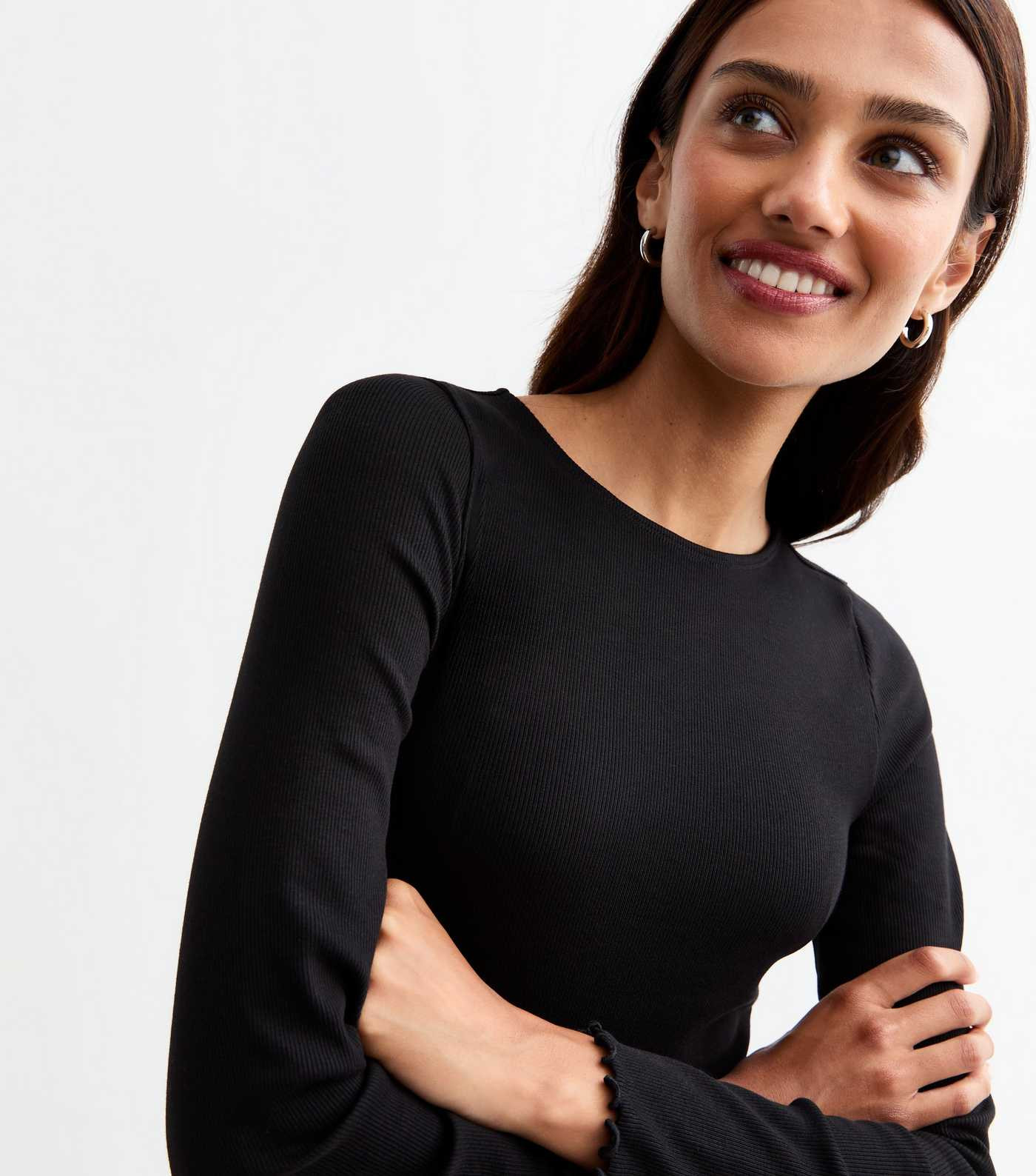 Black Ribbed Crew Neck Long Sleeved Top
						
						Add to Saved Items
						Remove from Saved I... | New Look (UK)