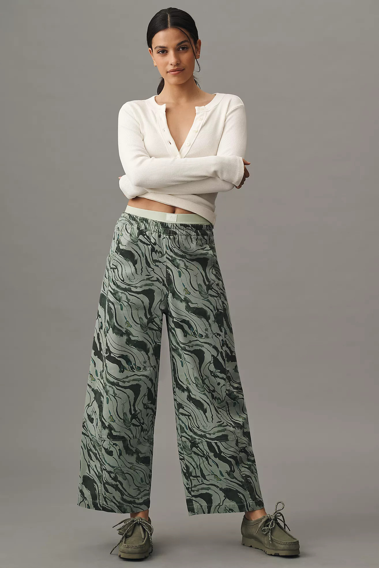 The Izzie Relaxed Pull-On Barrel Pants by Pilcro: Printed Edition | Anthropologie (US)