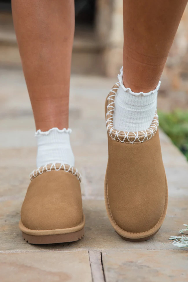 Sydney Chestnut Short Slip-On Bootie | Pink Lily